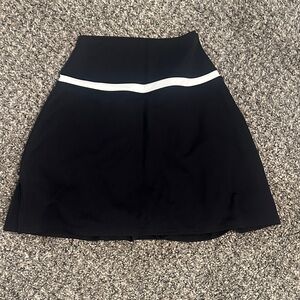 Chic Black A-Line Skirt with White Detail